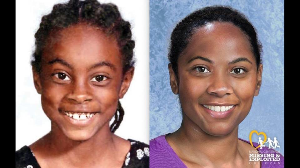 Asha Degree disappeared from her bedroom on Feb. 14, 2000. She was 9 years old. The case remains open as an FBI investigation. The image on the right is an age-progressed photo of how Asha might look like today.