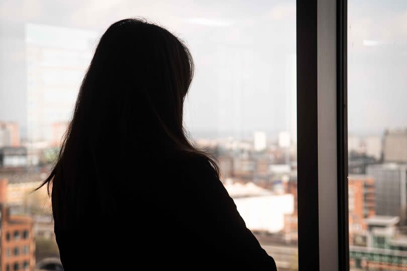 Stock photo of a silhouette portrait of a woman