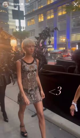 <p>Iris Law Instagram</p> Iris Law durring the Victoria's Secret Celebrates The Tour '23