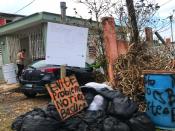 <p>People bath and collect water from a stream in Bayamon, Puerto Rico. (Photo: Caitlin Dickson/Yahoo News) </p>