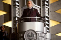 Donald Sutherland stars as President Snow, the totalitarian ruler of the nation of Panem.