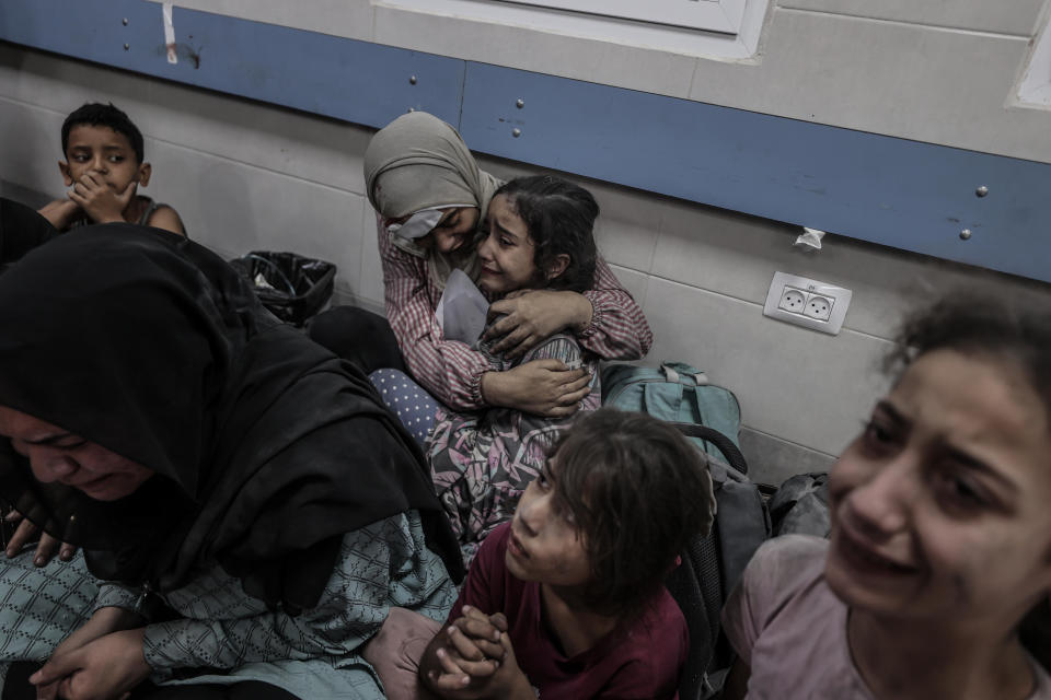 Injured Palestinians taken to Al-Shifa Hospital following blast at Al-Ahli Baptist Hospital in Gaza City, Gaza on October 17, 2023.  / Credit: Ali Jadallah/Anadolu via Getty Images