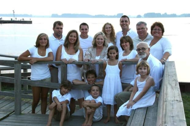 Terry Kimlick's family near her cottage in Rondeau National Park. She says they sometime fit 15 family members in their cottage to the amazement of their neighbours.