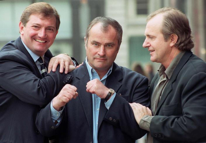 Stars of The Bill (L-R) Graham Cole, Chris Ellison and Simon Rouse, at a season launch for the ITV cop show.