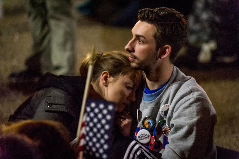 Tears and cheers as Donald Trump and Hillary Clinton supporters clash at the White House