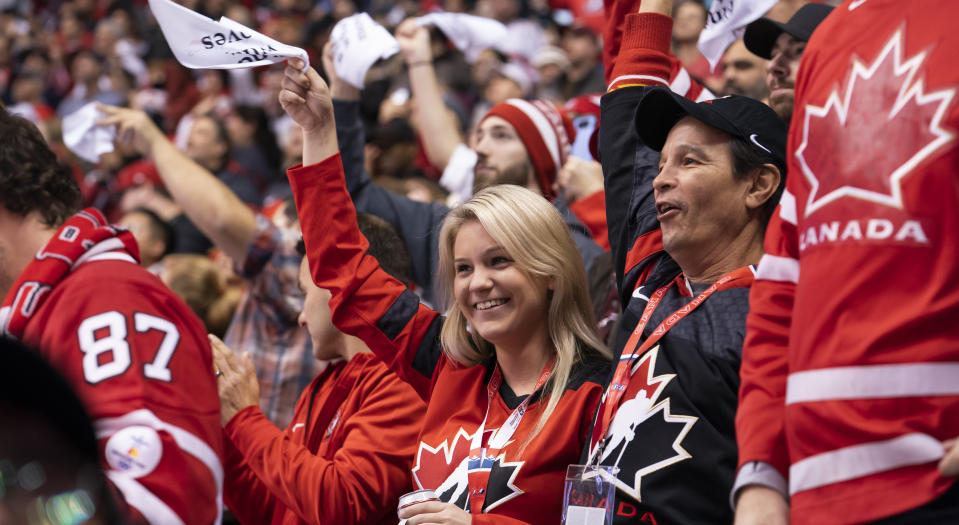 Canadian hockey fans had their ears blessed by Pitbull on multiple occasions while enjoying Team Canada’s 14-0 win over Denmark on Wednesday. (Photo by Rich Lam/Getty Images)