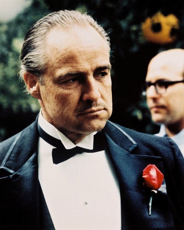 Marlon Brando is pictured as Don Vito Corleone in "The Godfather" circa 1972