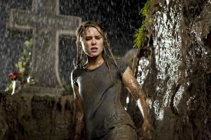 Alison Lohman stands in an open grave in Drag Me to Hell.