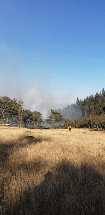 Crews make progress on the Microwave Tower Fire in Wasco County. July 23, 2024 (courtesy Oregon Department of Forestry).