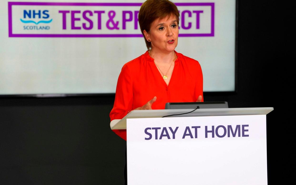 Nicola Sturgeon has been accused of overseeing an alarming drop in testing in Scotland - AFP