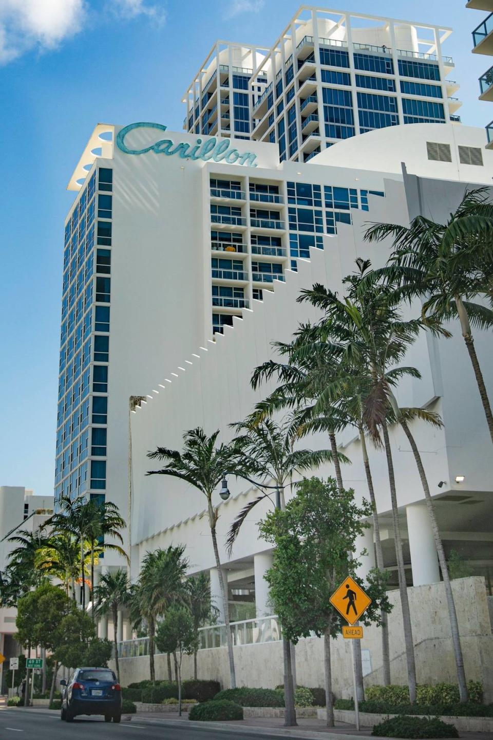 The Carillon Hotel is seen from Collins Avenue in Miami Beach on July 13, 2022. It is one of numerous historic Art Deco buildings in Miami Beach that would be more difficult to preserve under proposed state legislation.