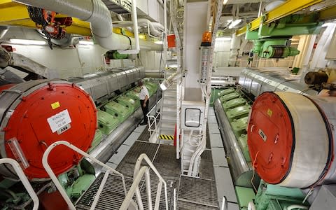 An engine room on board a cruise ship - Credit: Getty