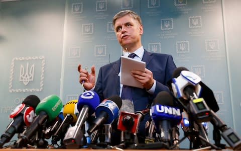 Ukrainian Minister for Foreign Affairs Vadym Prystayko refused to comment on Western reports that the aircraft had been shot down - Credit: Efrem Lukatsky/&nbsp;AP