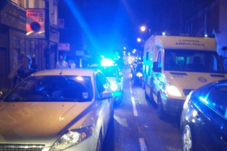 Emergency: Ambulances and police cars arrived at the scene at just after 2.15am.