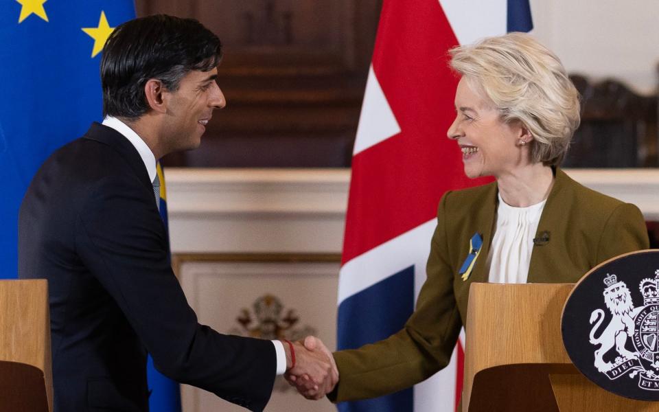 Prime Minister Rishi Sunak and European Commission president Ursula von der Leyen struck a deal on Monday, Feb 27 - Dan Kitwood