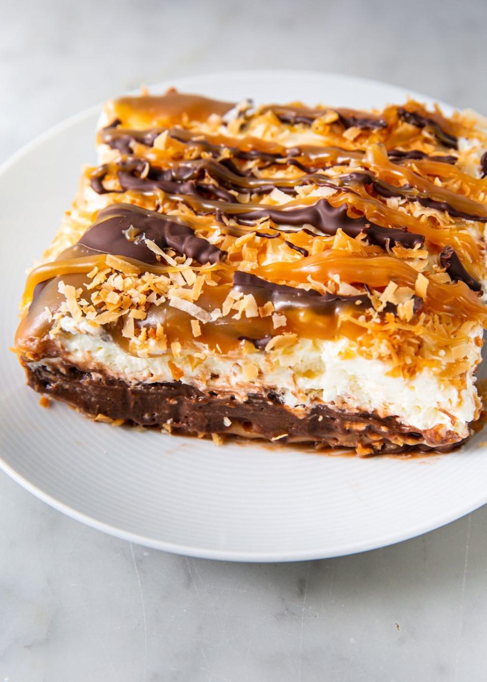 Samoa Dessert Lasagna