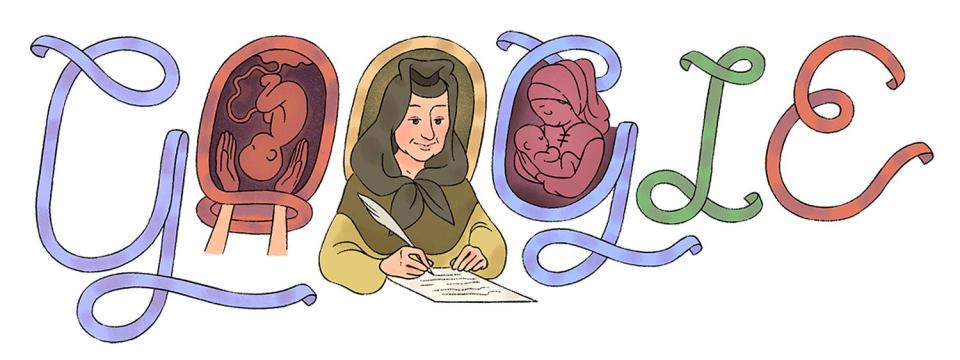Mit einem Doodle ehrt Google die Hebamme Justine Siegemund. (Bild: Google)