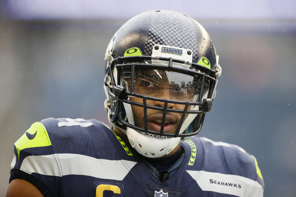 SEATTLE, WASHINGTON - JANUARY 02: Bobby Wagner #54 of the Seattle Seahawks looks on before the game against the Detroit Lions at Lumen Field on January 02, 2022 in Seattle, Washington. (Photo by Steph Chambers/Getty Images)