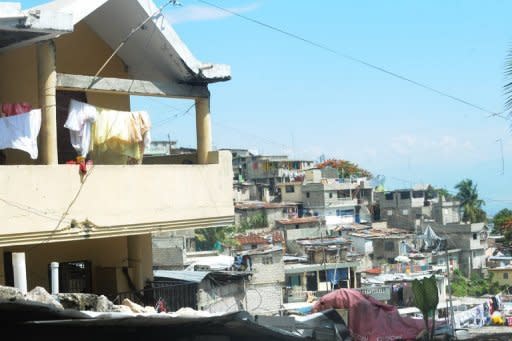 A general view of the hillside slum of Port-au-Prince, Haiti, on July 12. Plans to evict people from slums precariously situated on the vertiginous slopes around the Haitian capital are sparking protests from many who want to stay despite the dangers