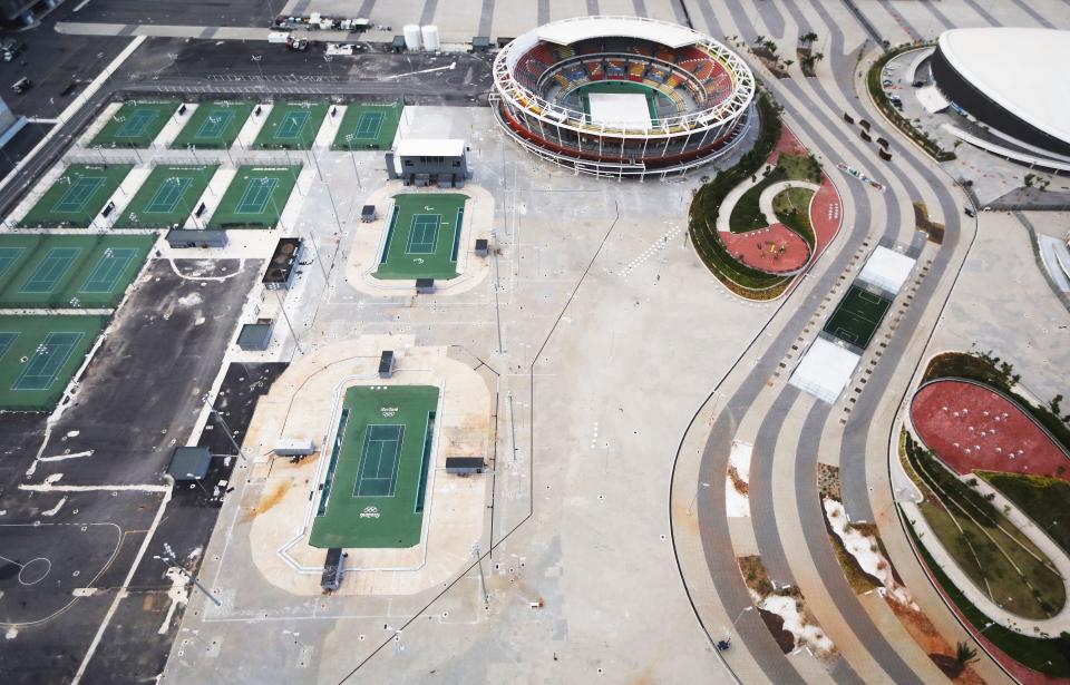 There doesn't seem to be anyone in sight throughout the Olympic park.