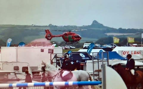 Air Ambulance at the scene - Credit: WALES NEWS SERVICE