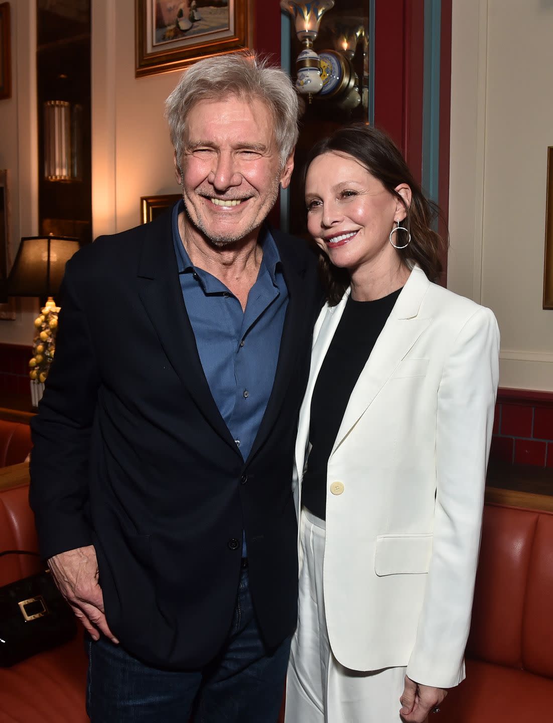 los angeles, california december 02 harrison ford and calista flockhart attend the 1923 la premiere screening after party on december 02, 2022 in los angeles, california photo by alberto e rodriguezgetty images for paramount