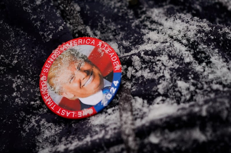 Former U.S. President and Republican presidential candidate Donald Trump holds a rally ahead of the New Hampshire primary election, in Atkinson