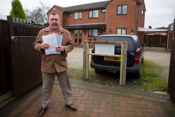 Blocked: Nigel Serrell found his car had been blocked after coming home from work (SWNS)