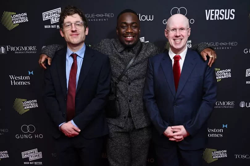 Elis James, Andrew Mensah and Matt Lucas