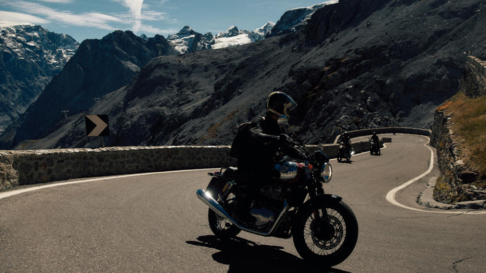 Motorcyclists riding in the Great Malle Mountain Rally.