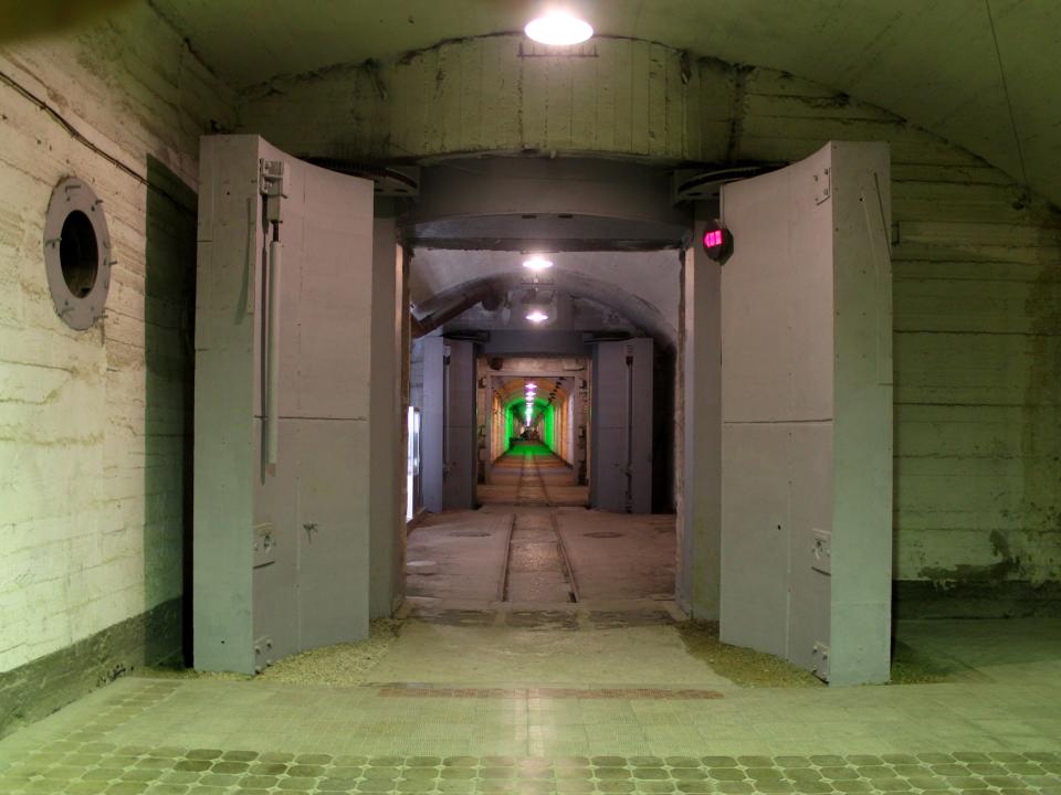 green hallway inside balaklava naval base
