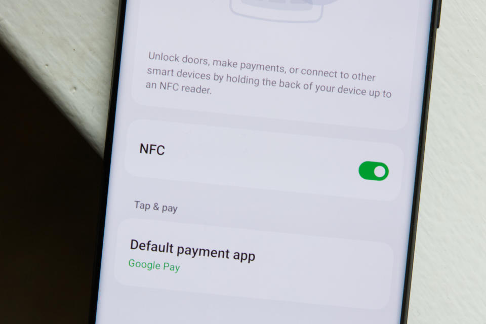 NFC settings on an Android phone.