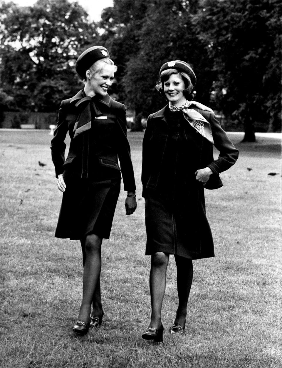 Royal dressmaker Hardy Amies designed these 1972 British Airways uniforms.