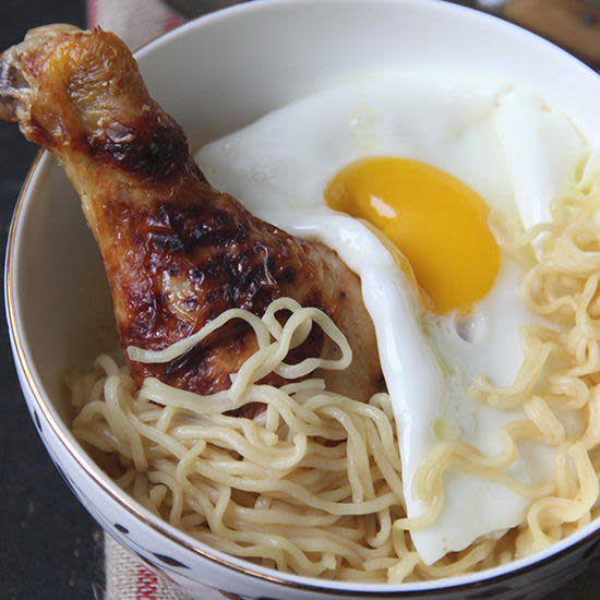 Roast Chicken Ramen with Fried Eggs