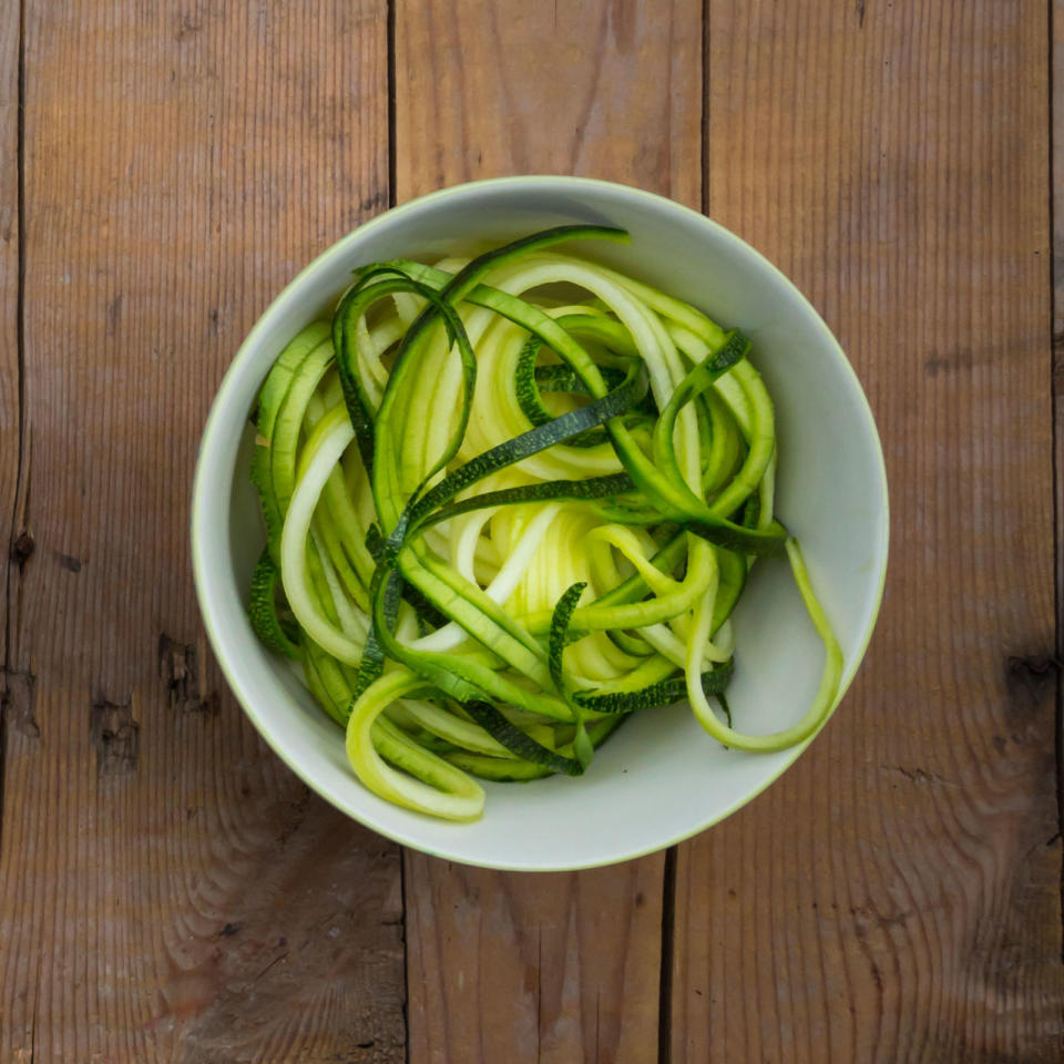 Add spiralized zucchini to noodle dishes.