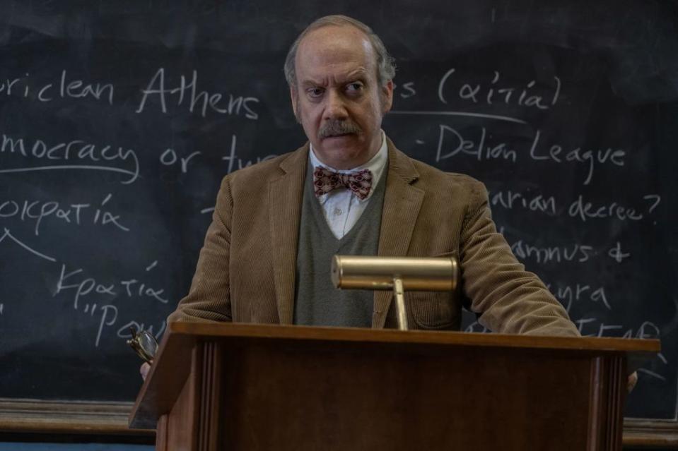 Paul Giamatti in a scene from “The Holdovers.” Seacia Pavao/Focus Features via AP