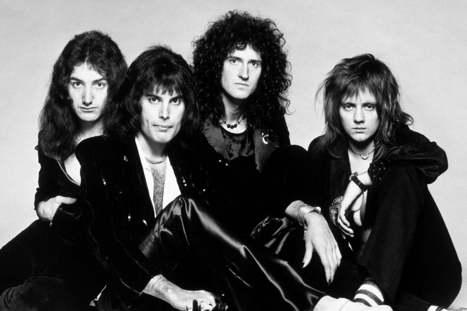 Members Brian May, Roger Taylor, Freddie Mercury and John Deacon of band Queen (via REUTERS)