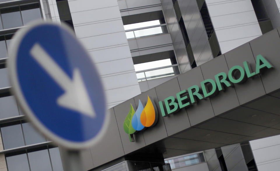 FILE - This Dec. 29, 2012, file photo ,shows the exterior of Spanish energy company Iberdrola is seen, in Madrid, Spain. The parent company of New Mexico’s largest electric utility will become part of energy giant Iberdrola’s global holdings under a multibillion-dollar merger. Under the agreement announced Wednesday, Oct. 21, 2020, Iberdrola's majority-owned U.S. subsidiary Avangrid will acquire PNM Resources and its assets in New Mexico and Texas. The merger will require approval from a number of state and federal regulators in a process that's expected to take the next 12 months. (AP Photo/Andres Kudacki, File)