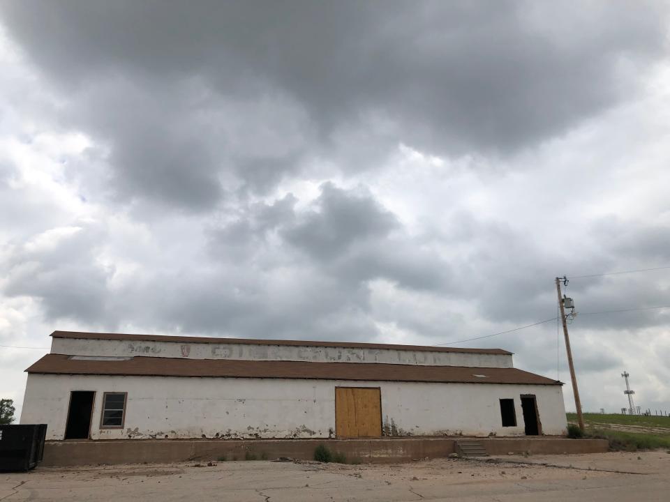 The old stucco building at the Lumber Yard in Canyon is now a bright red and can be rented for parties, events, business conventions and events. Owner Danny Byrd had a vision for the area, and it's coming true.