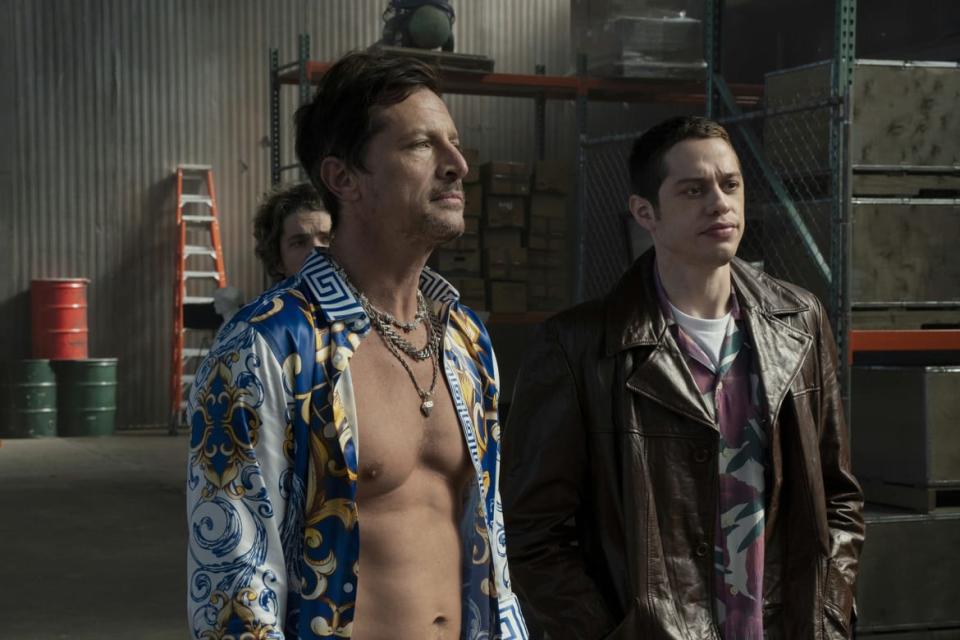 <div class="inline-image__caption"><p>Simon Rex and Pete Davidson in <em>Bupkis</em>.</p></div> <div class="inline-image__credit">Heidi Gutman/Peacock</div>