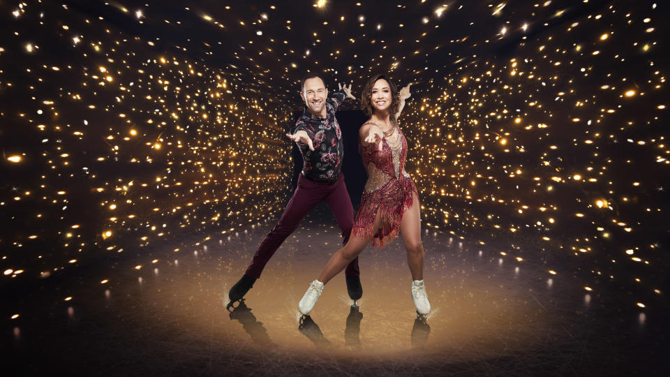 Dancing on Ice: SR13 on ITV, Pictured: Łukasz Różycki  and Myleene Klass. (ITV)