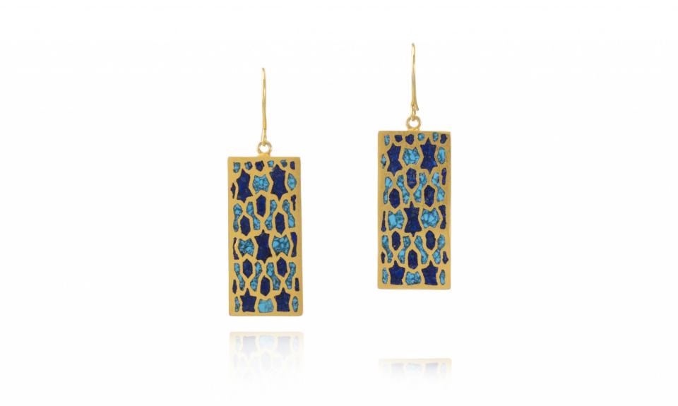 Pippa Small Aryana Inlay Earrings with Lapis and Turquoise