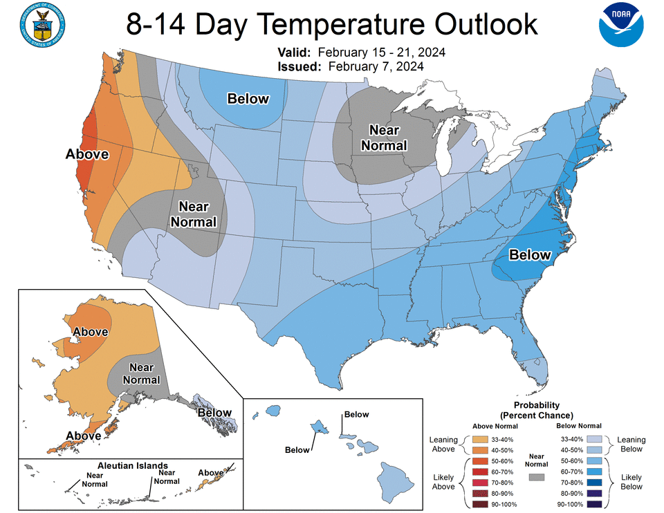 Starting next week, most of Texas is predicted to have temperatures "likely below" the state's average.