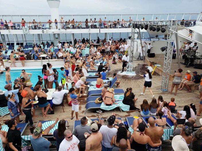 pool party on cruise deck