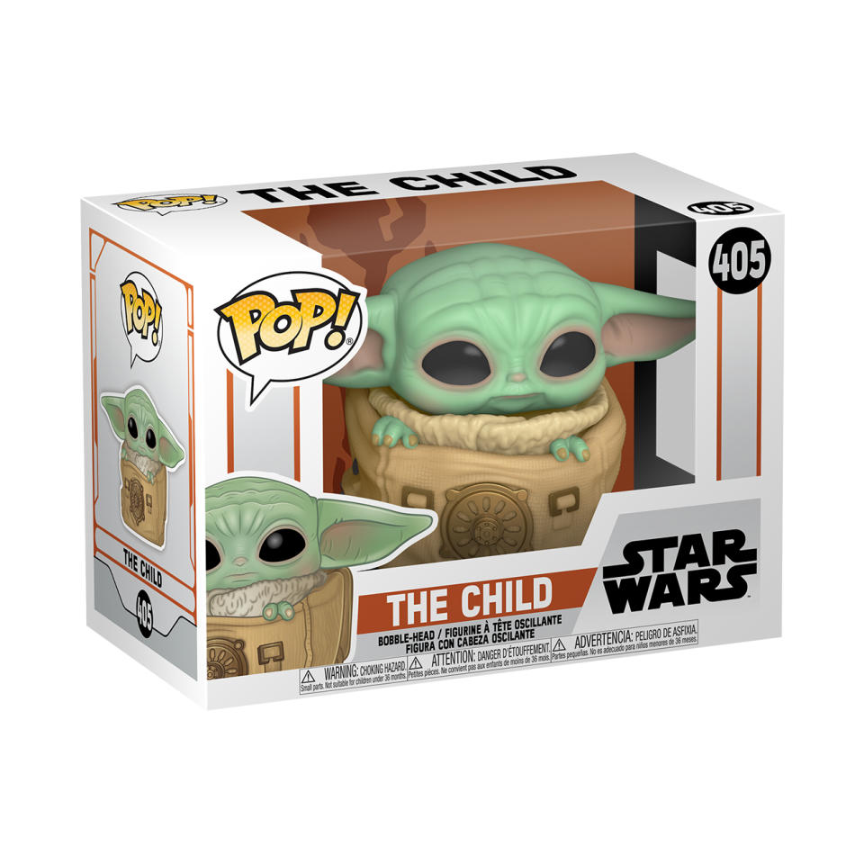 The Child (known affectionately as Baby Yoda) has been carefully swaddled in his carrier. Vinyl figure is approximately 3.15-inches tall.