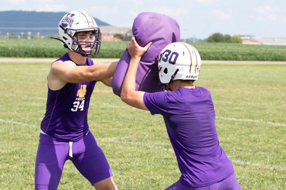 The Unioto Shermans practice on a hot Wednesday afternoon during the first official week of practices of the 2022 football season.