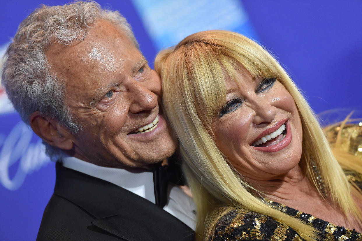 Suzanne Somers, 73, and her 84-year-old husband Alan Hamel, photographed at the 29th Annual Palm Springs International Film Festival Awards Gala in January 2018 [Photo: Getty]