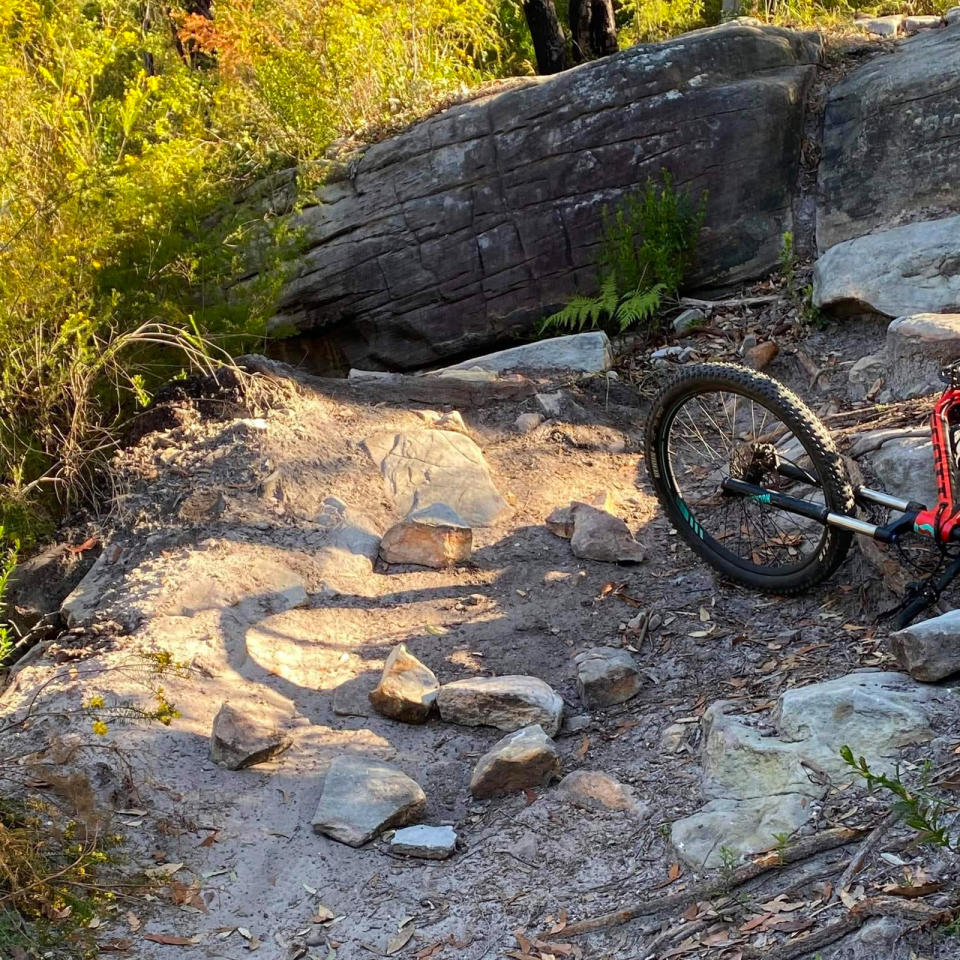 The rocks placed below the jump on the Central Coast track. Source: Facebook