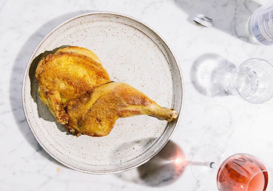 The Secret to the Drifters Wife's Crispy-Skinned Roast Chicken Involves Salt and... Scuba Diving