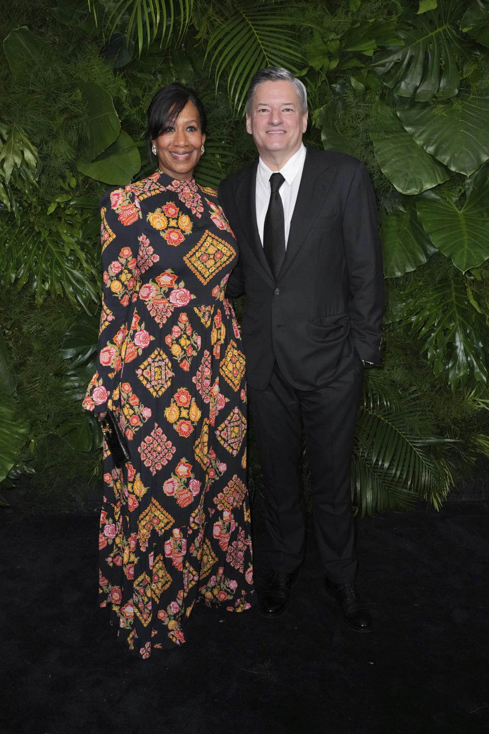 Nicole Avant, left, and Ted Sarandos arrive at 14th annual Pre-Oscar Awards Dinner on Saturday, March 11, 2023, at the Beverly Hills Hotel in Beverly Hills, Calif. (Photo by Jordan Strauss/Invision/AP)